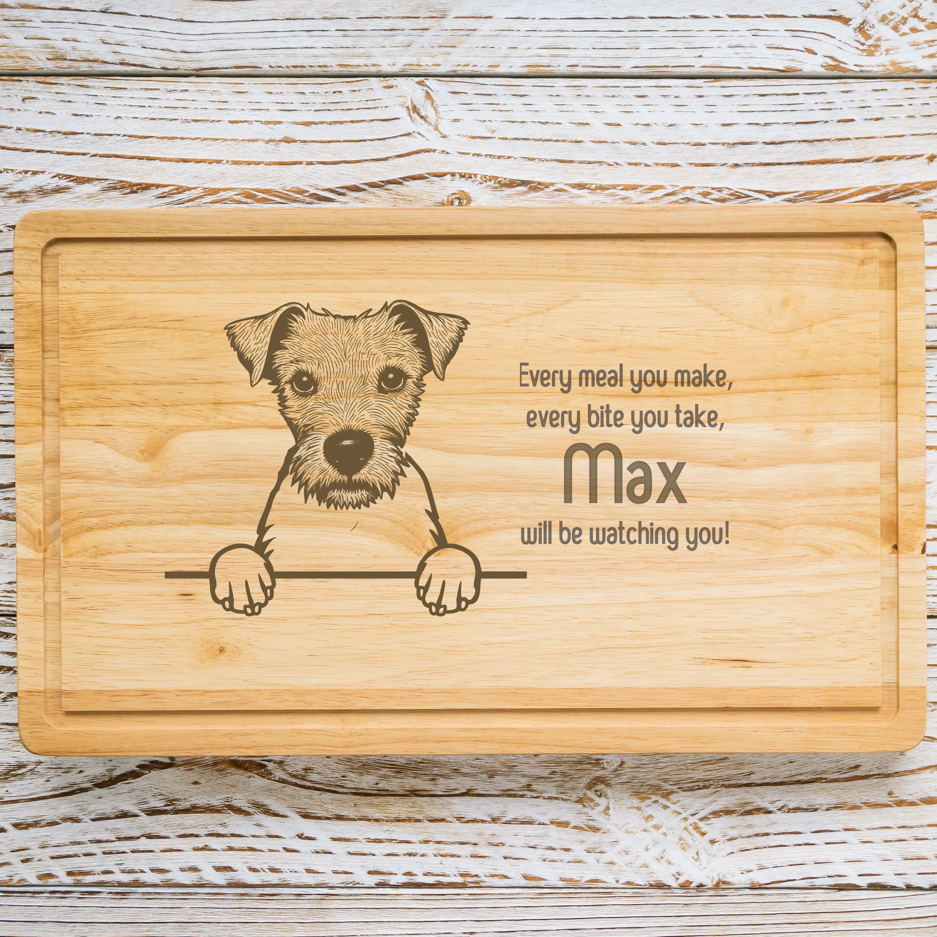 Personalised Chopping Board - Dog Breed & Name - Image 100