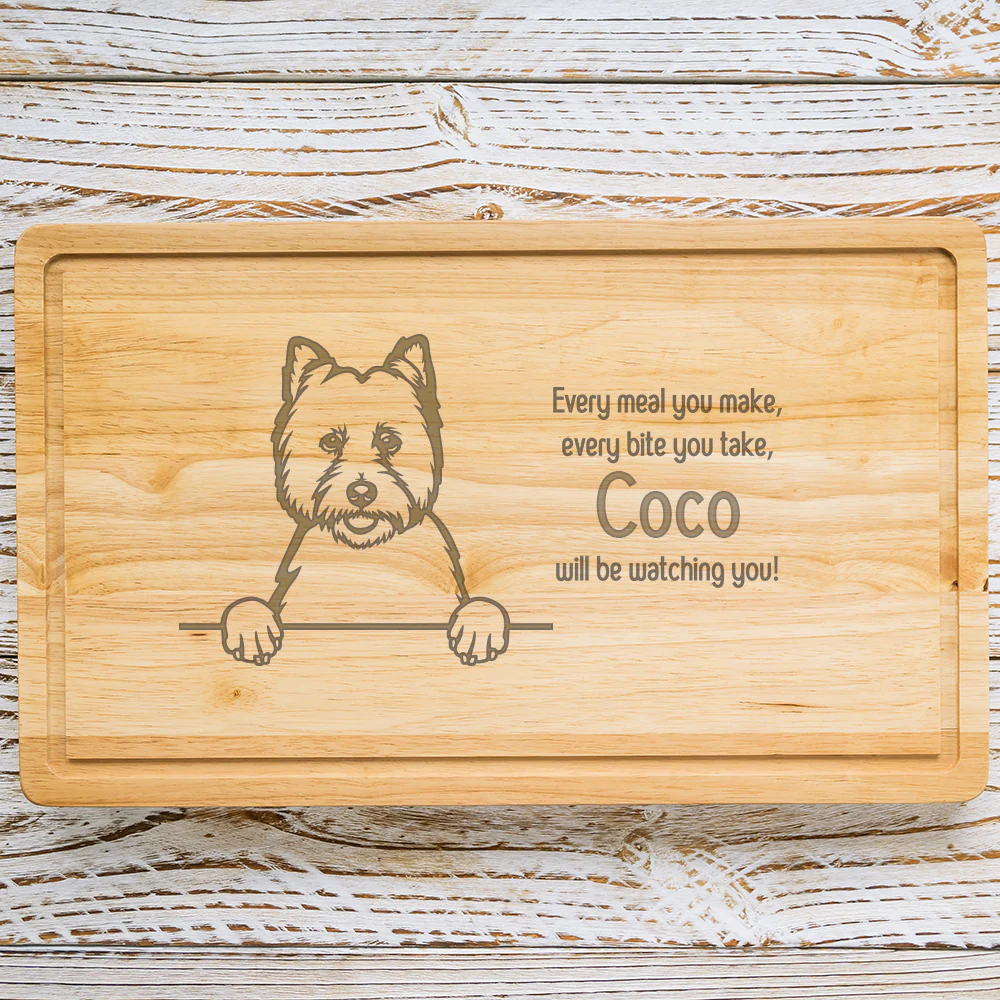 Personalised Chopping Board - Dog Breed & Name - Image 96