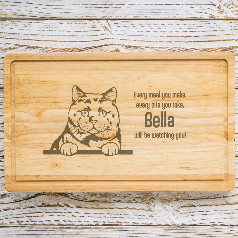 Personalised Chopping Board - Cat Breed & Name - Image 3